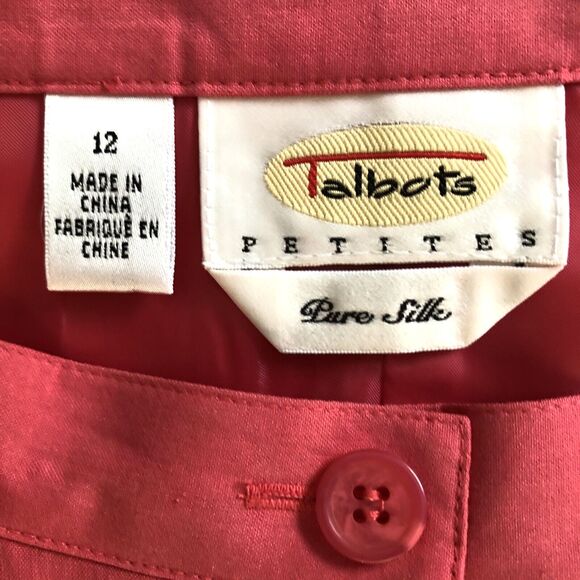 Talbots Pure Silk Skirt Set Sz 10-12 Y2k Elegant 2 Piece Tank Top & Skirt - Picture 13 of 15